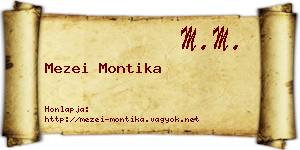 Mezei Montika névjegykártya